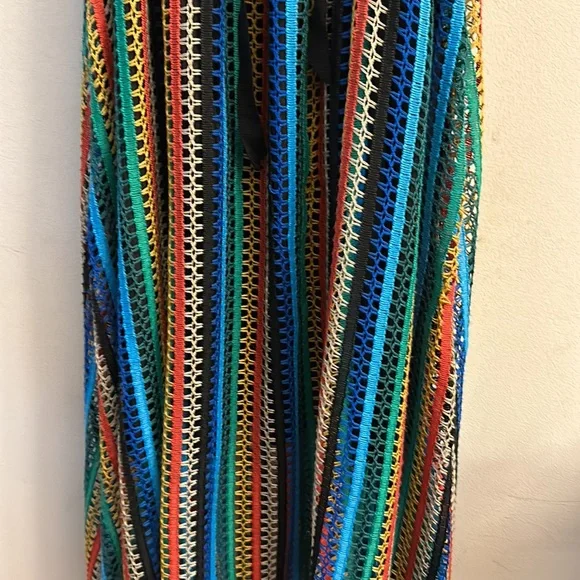 Anthropologie Eva Franco Striped Crotchet tank midi dress boho women size 10 - Picture 8 of 12
